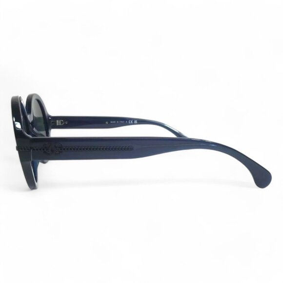 Authentic Chanel CC Logo Sunglasses, Oversized Blue Tortoiseshell - Picture 7 of 10